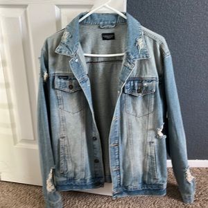 Mens denim ripped jacket